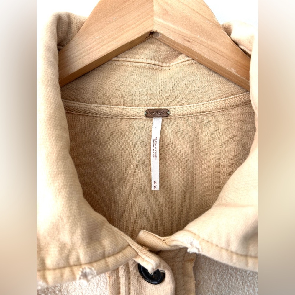 FREE PEOPLE Ruby Shacket in Creamy Champagne Dreams | Size Medium - Picture 3 of 7